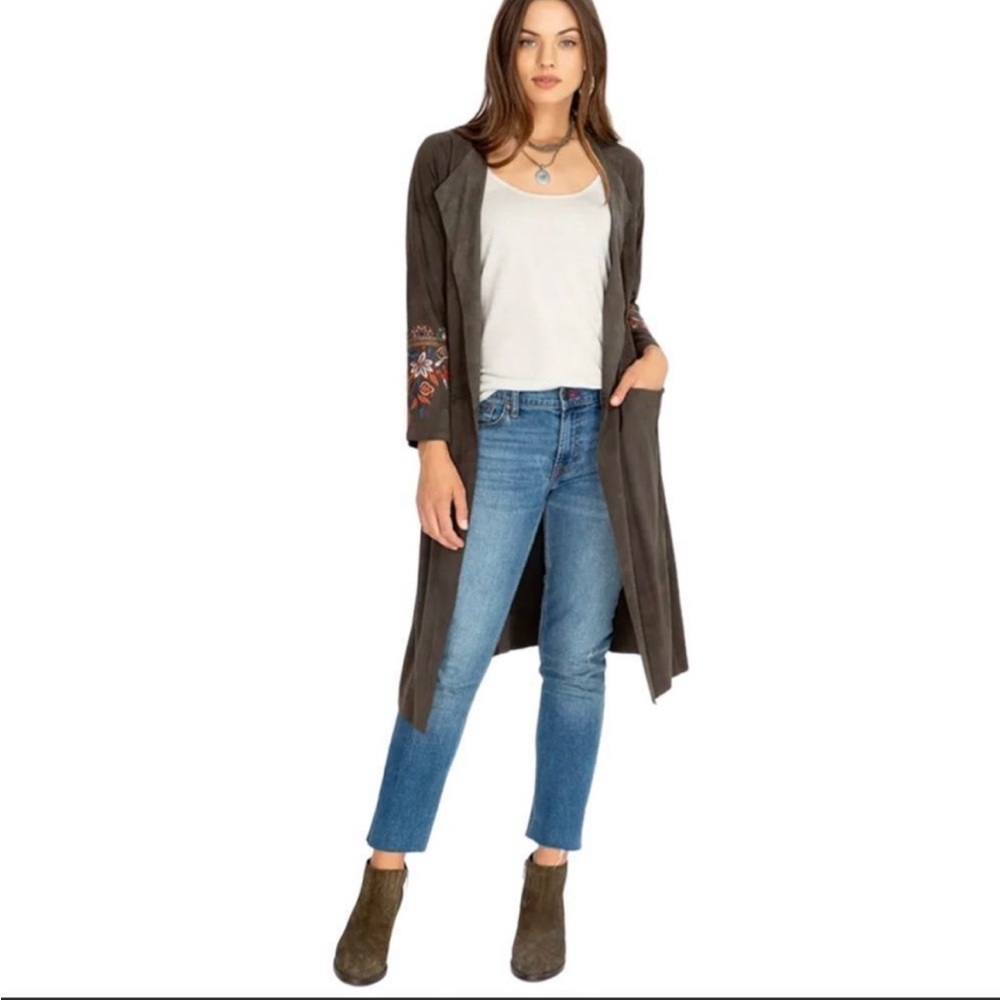 Johnny Was Suede Duster Coat - Med